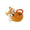 Sleeping Fox Embroidered Wool Ornament