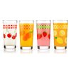 Vintage Juice Glasses, 11-ounce, Assorted, Set of 4