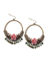 Elements by Jill Schwartz Gilded Hoop With Flower Statement Earrings - Lavender & Company