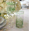 Arte Italica Giardino Champagne Flute in Green - Set of 4