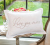 Love You More Hemstitch Décor Pillow