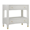 Modern History White Linen Nightstand - Lavender Fields