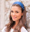 Pearl Wide Headband in Blue - Lavender & Company