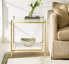Modern History Square Pom End Table-Brass