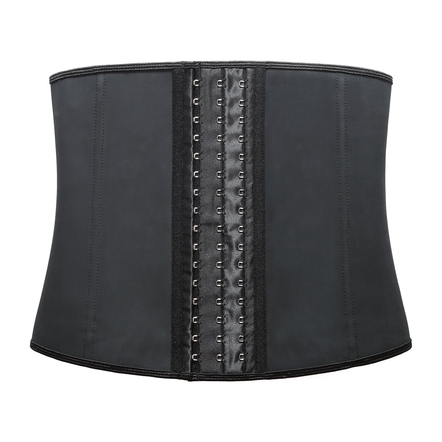 Zip and Fasten Neoprene Waist Trainer - 2 Velcro Belts in Gray and Black