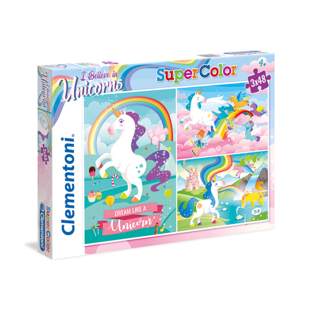 Super Color Puzzle Unicorns 3 X 48 PCS  Image#1