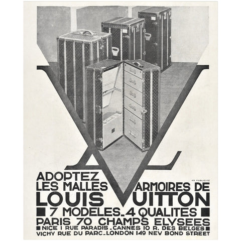 19th century poster advertising Louis Vuitton's flagship at 1 Rue