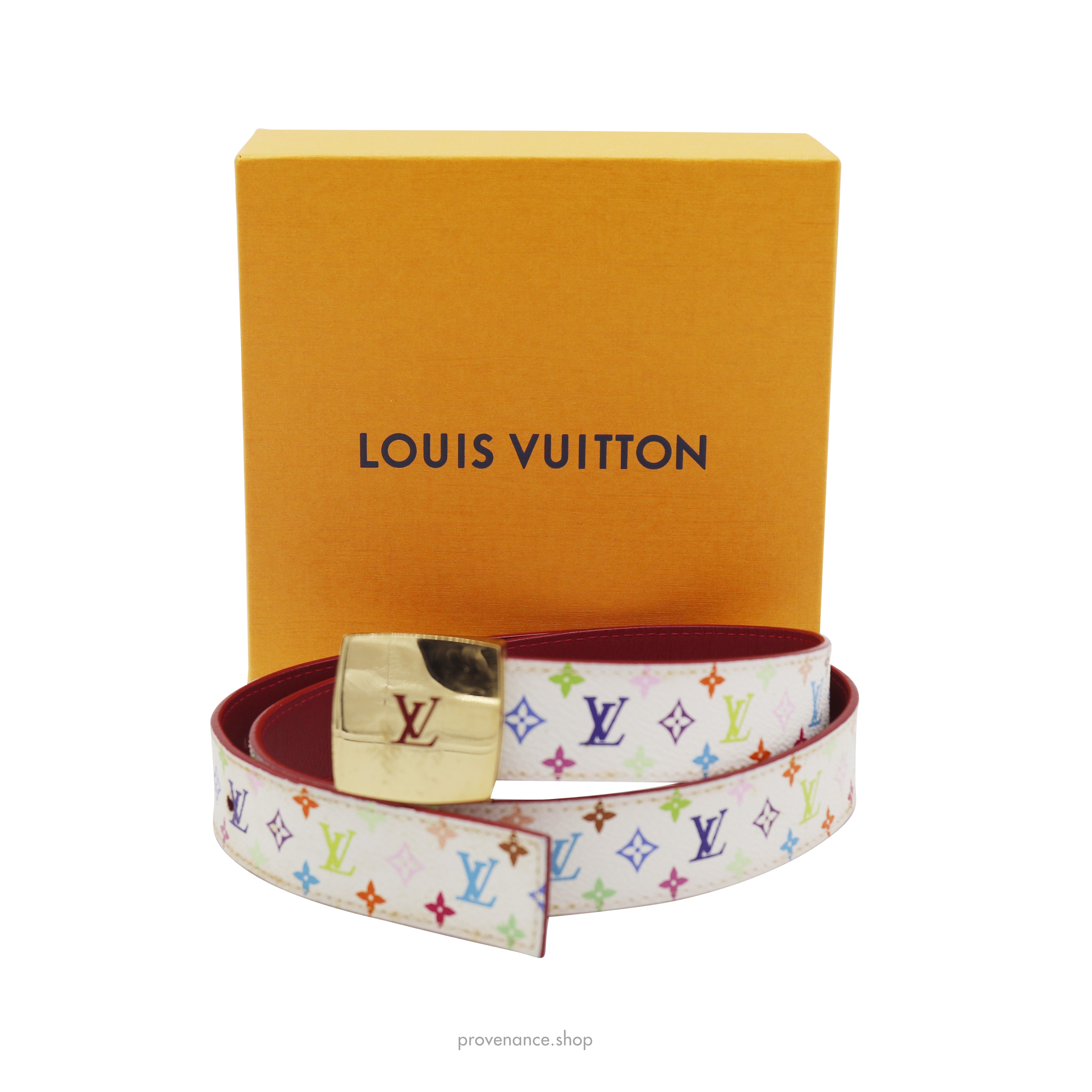 LOUIS VUITTON M9608 Monogram Sun Tulle LV Logo Belt Men Size 90 36 Japan  [Used]