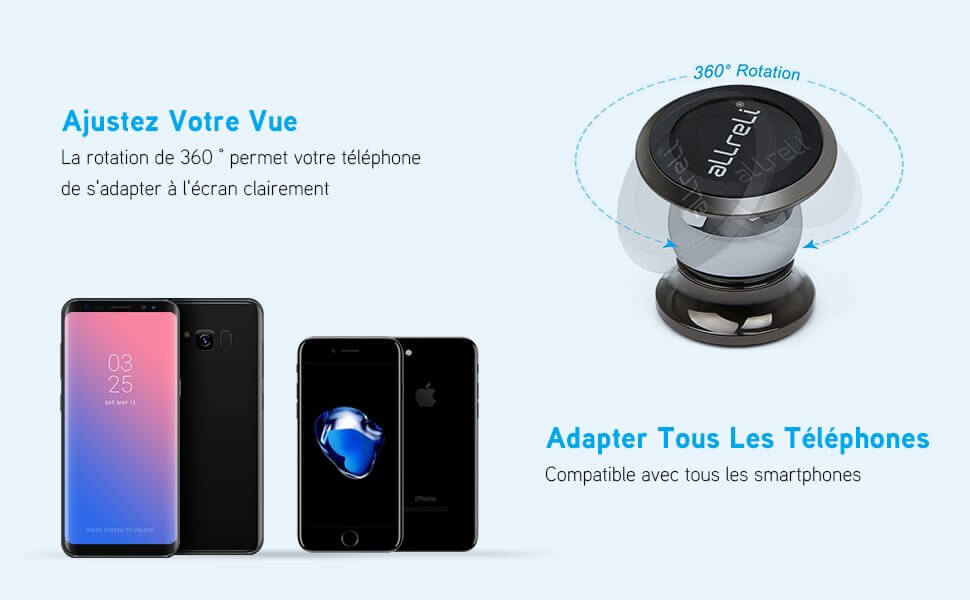 0€01 sur Support Téléphone Voiture Magnétique 360 Degrés Rotation