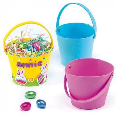 Baker Ross EF662 Mini Plastic Buckets - Pack of 6, Ideal for Children to Paint Decorate & Grow Seeds in, Perfect for Indoor or Outdoor Use