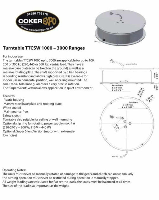 Mains Powered Rotating Display Stand TTCSW2000