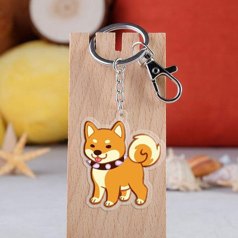 shiba dog design on a keychain