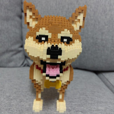 Shiba block brick 3d toy from a front angle