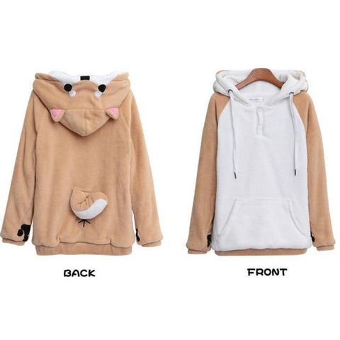 front and back of the shiba hoodie