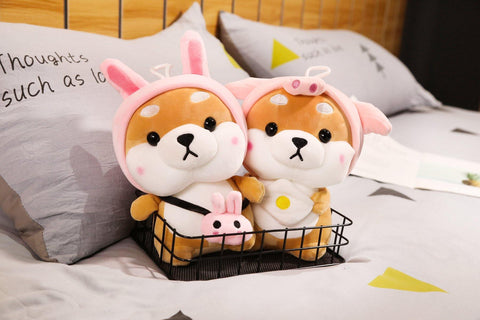 shiba bunny cutie and a piggy cutie shiba plush