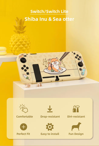 shiba with chop sticks case for switch lite