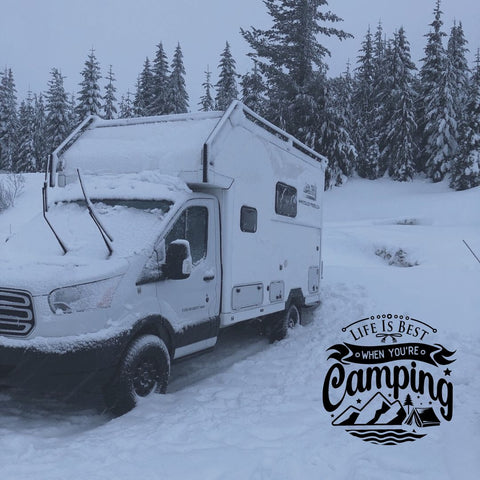 Winter camping at the mountain