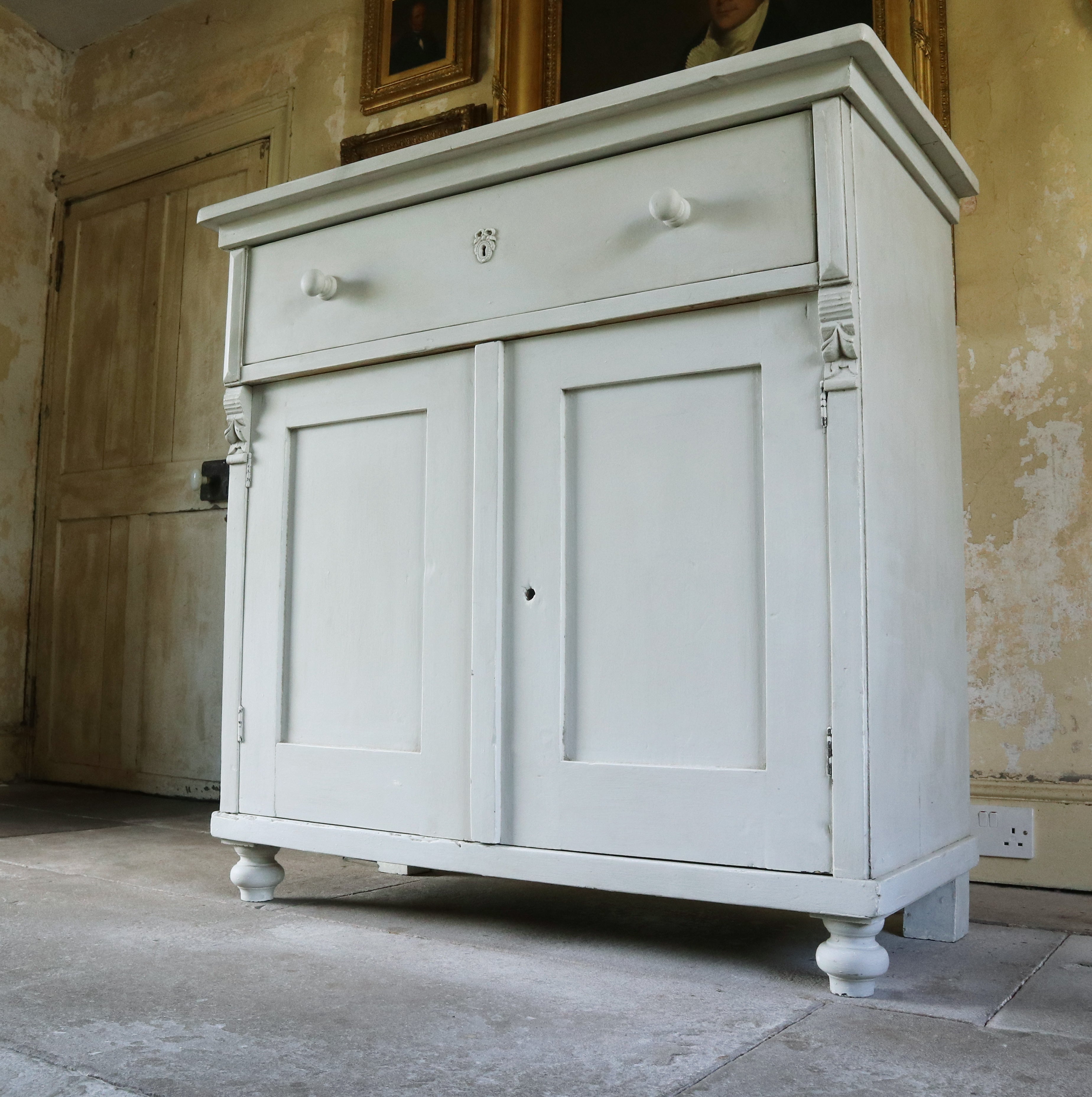 Antique Hungarian Painted Pine Cupboard – The Painted Room