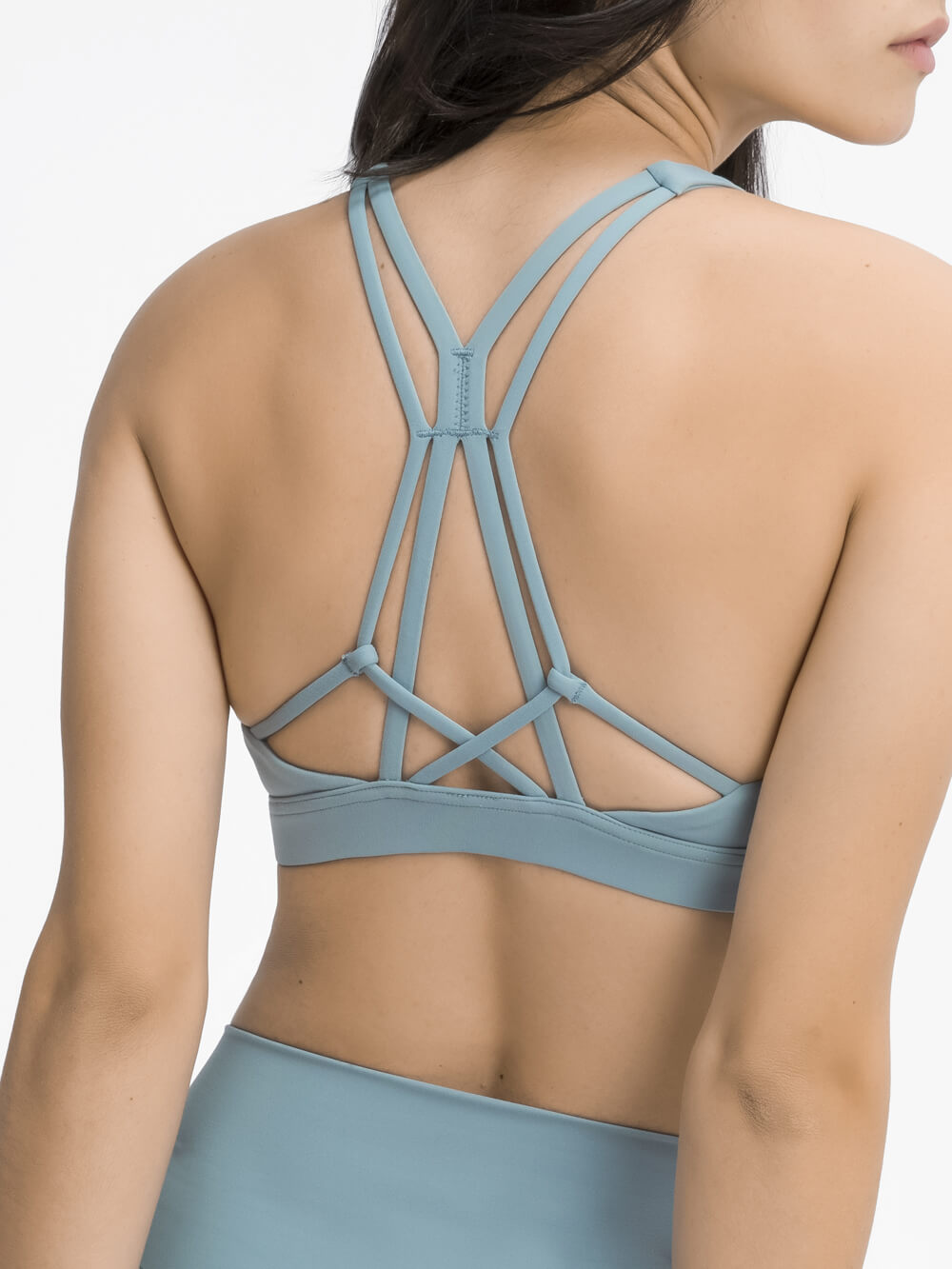 Lululemon Blue Criss Cross Sports Bra Size 4