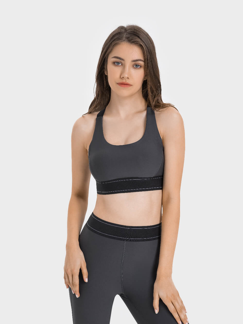 Yarn Fabric Bra Tops For Yoga: L 349 PA66 U Neck Bra With Nude Sense Tank  Top, X Shaped Super Wide Strap, Soft Sports Bra For Women From Wslly104104,  $15.38