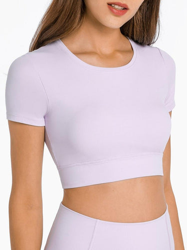 YEOREO Vanessa Women Open Back Tee Crop Tops with Removable Pad Workout  Backless Gym Shirt Bra Going Out T Shirt Top