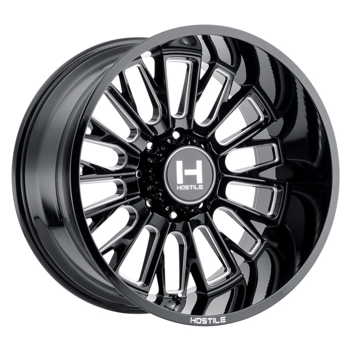 22x10 Hostile H114 Fury 8x1651 25mm Blade Cut Wheel — Lug Nut Guys