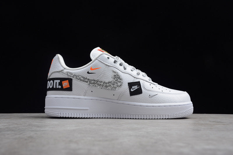 nike air force 1 mid just do it white black orange