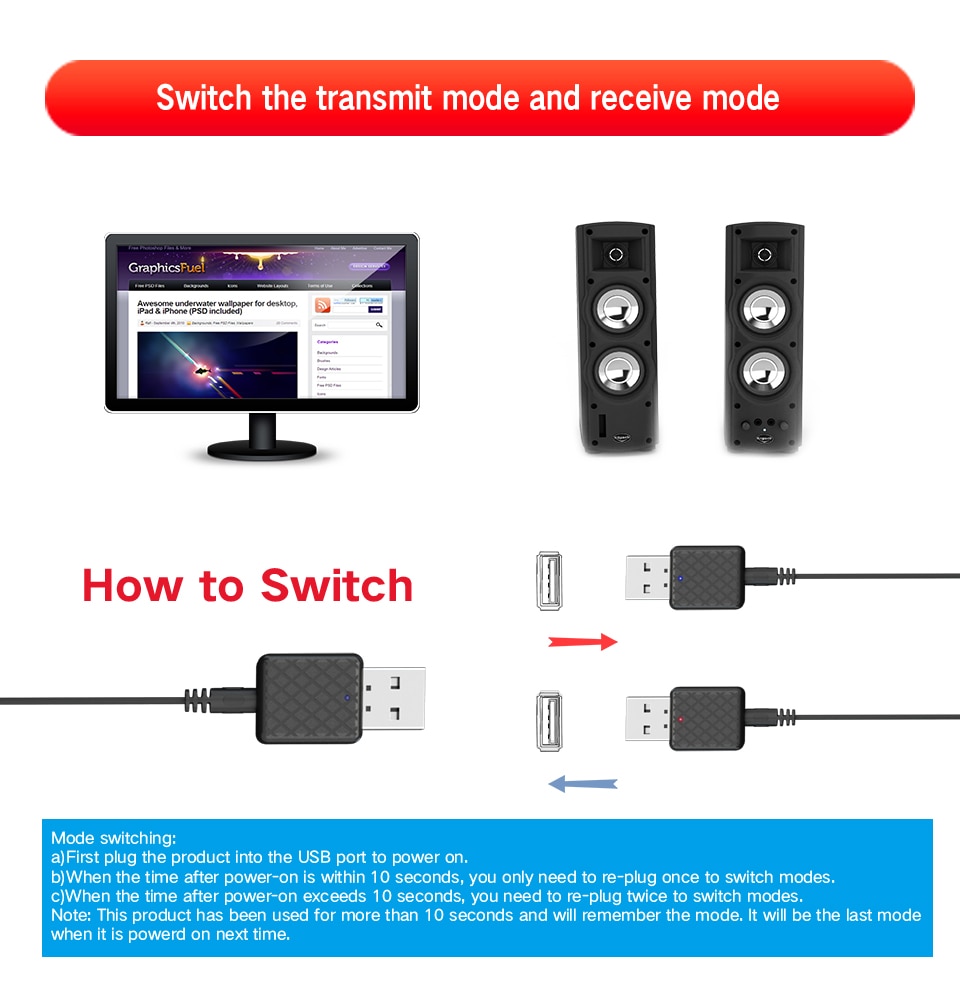 etekcity wireless bluetooth 4.0 receiver audio adapter