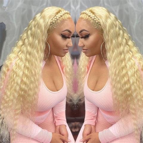 613 blonde deep wave wig