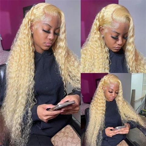 613 blonde water wave wig