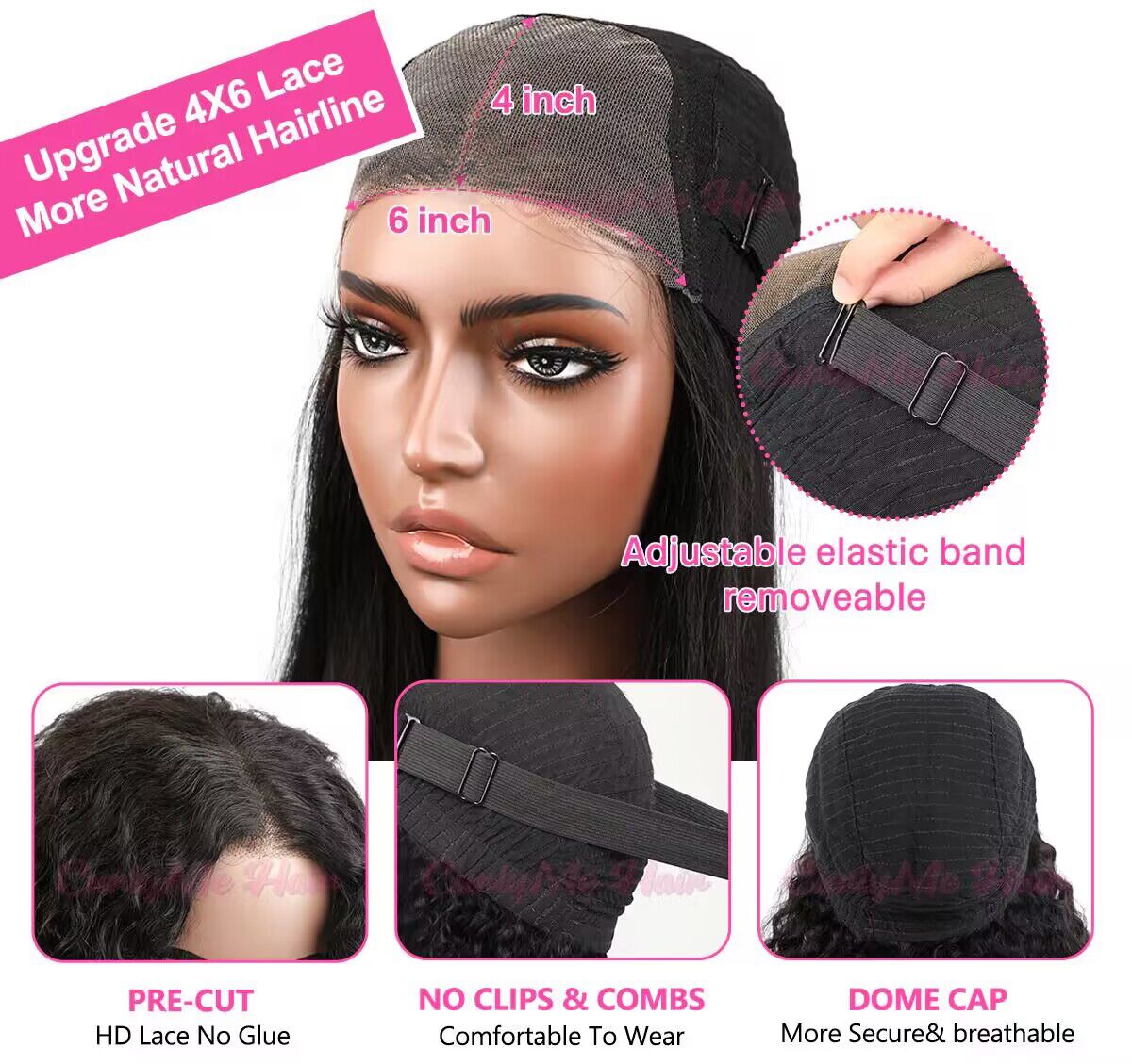 Straight HD Lace Wear Go Glueless Bob Wigs - CurlyMe Hair