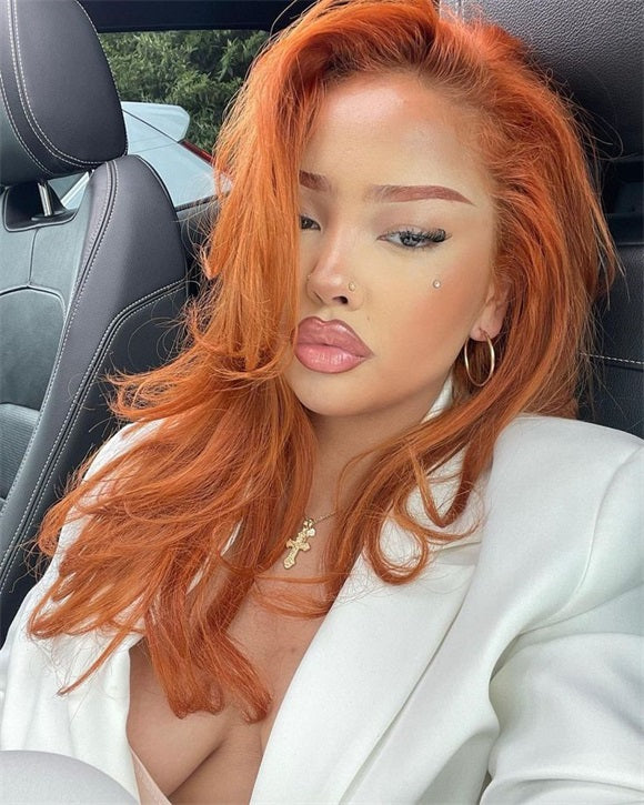 ginger orange color baddie wig hairstyle