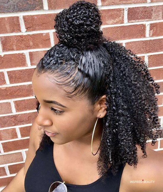 half-up top knots hairstyle for black women