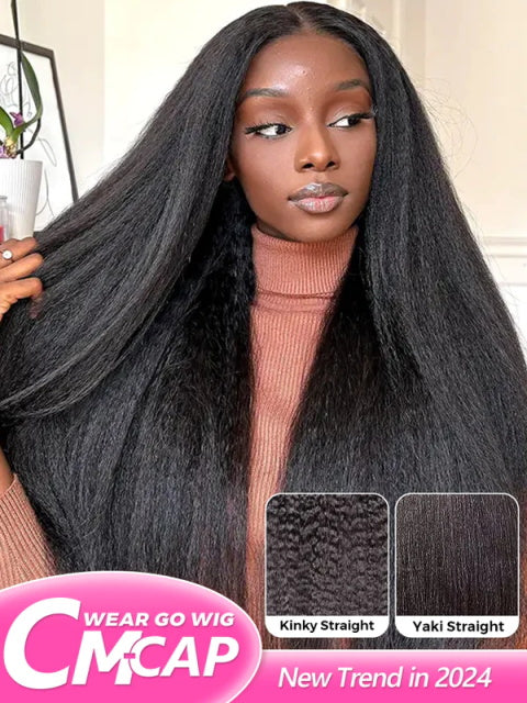 m-cap kinky straight and yaki straight wig