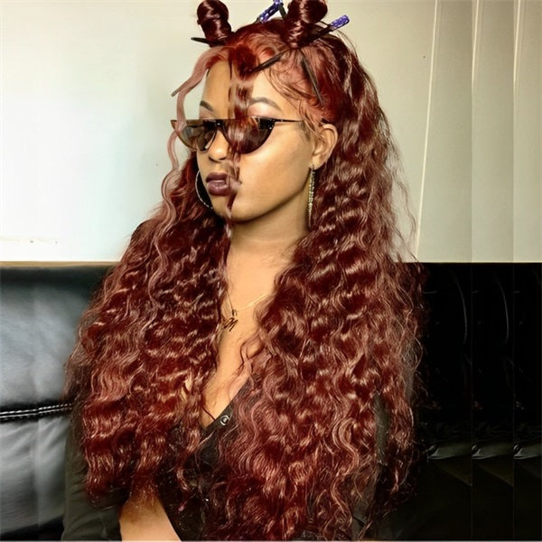 reddish brown water wave halloween hairstyle