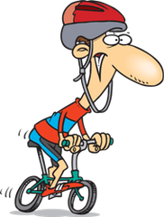 a man biking