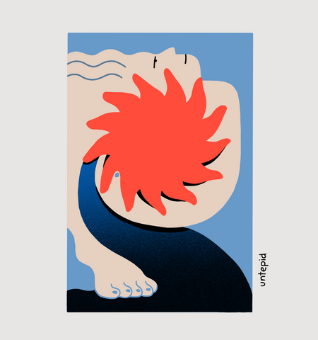 Image contains an energetic and active abstract illustration inspired by the Canary Islands.