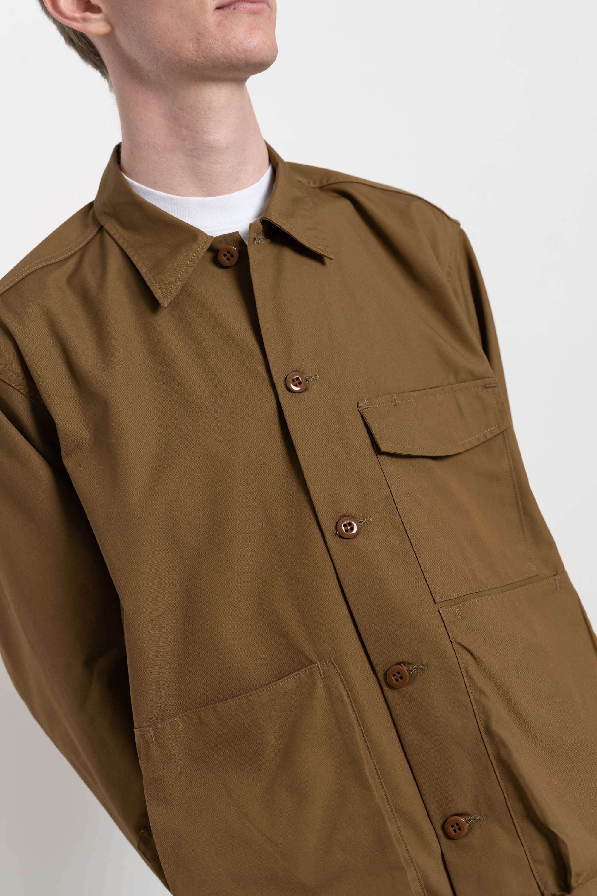 Digs Crew Shirt Jacket Poplin Dark Khaki