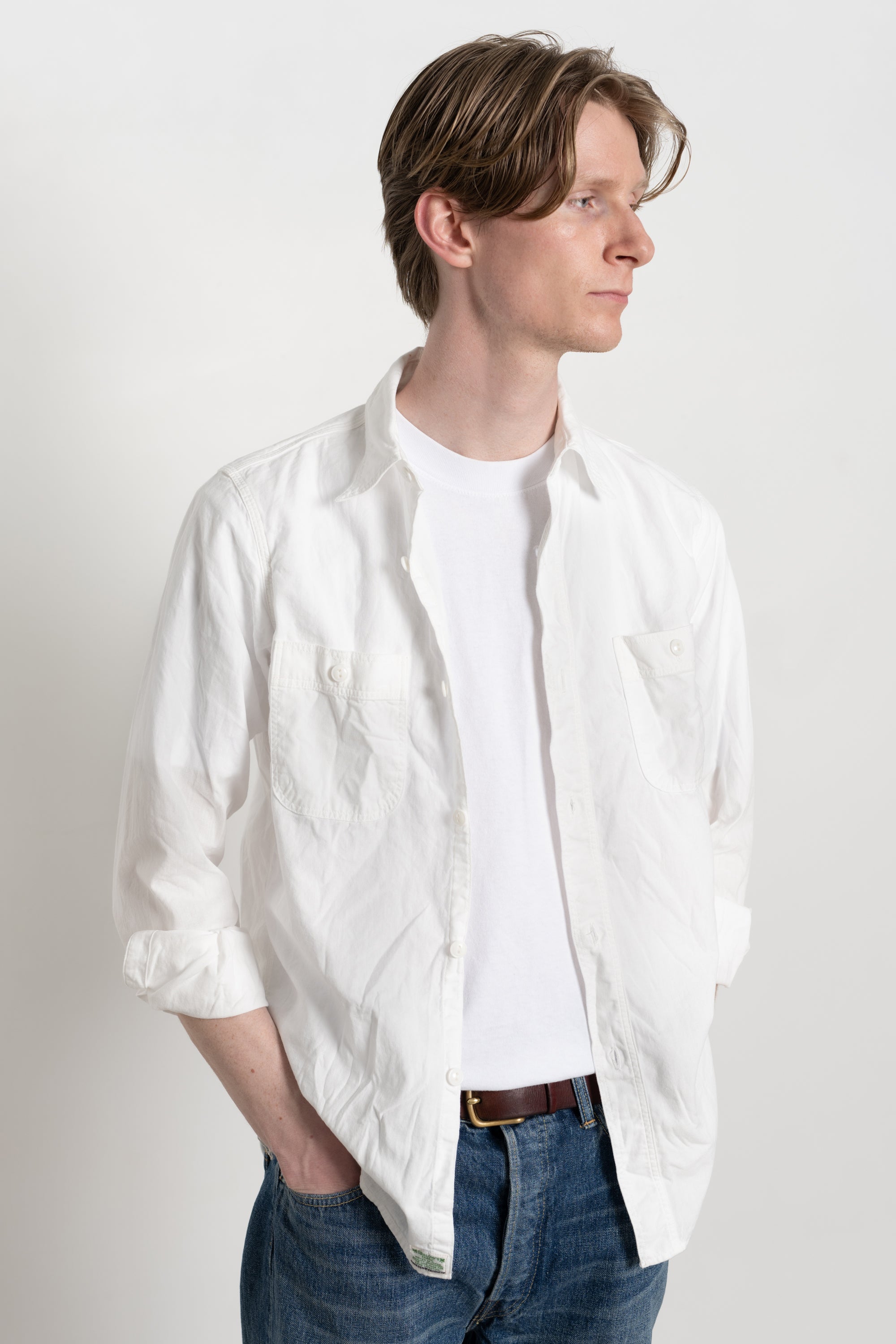 Chambray Work Shirt White