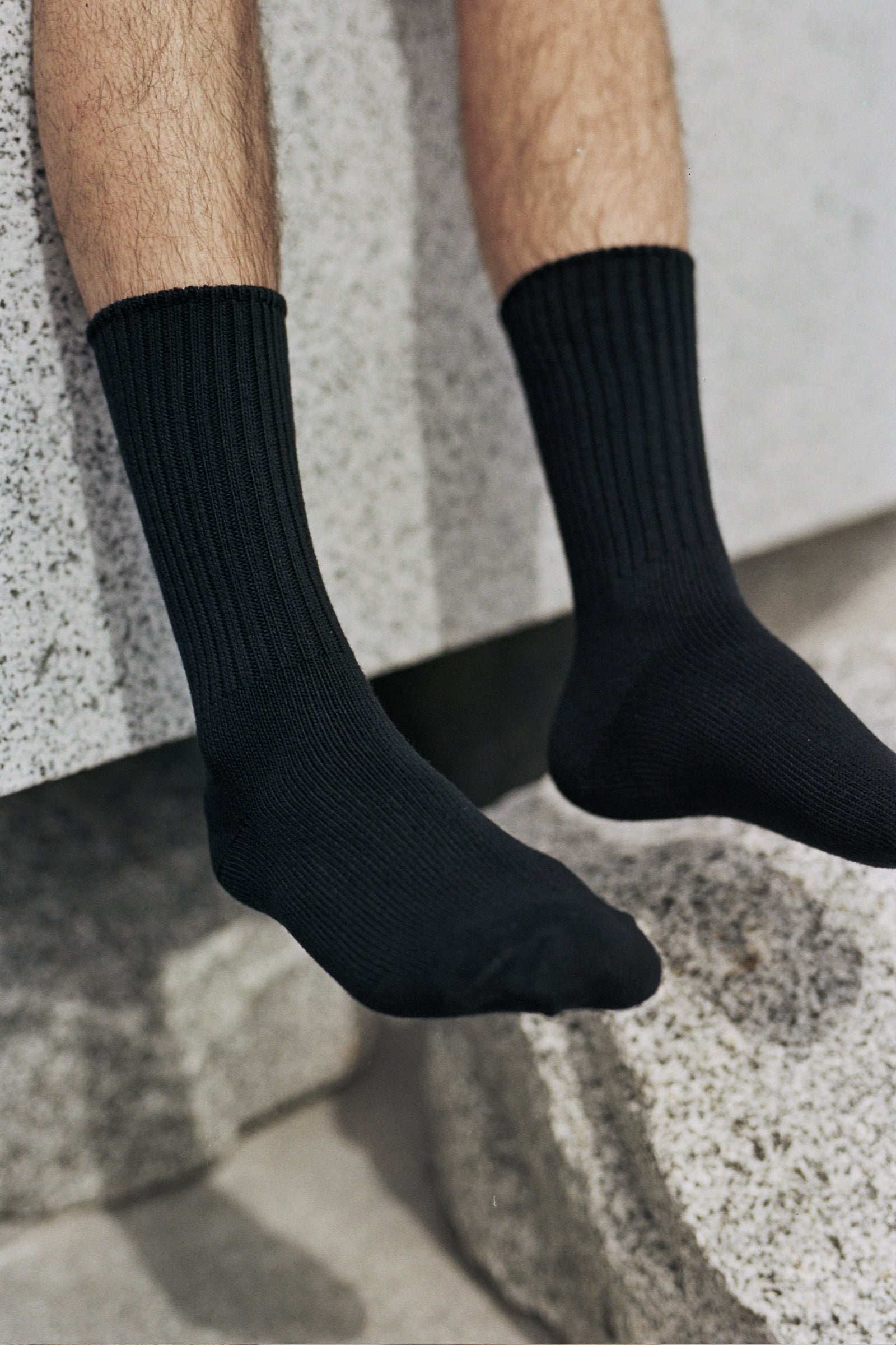 Organic Cotton Crew Socks Black