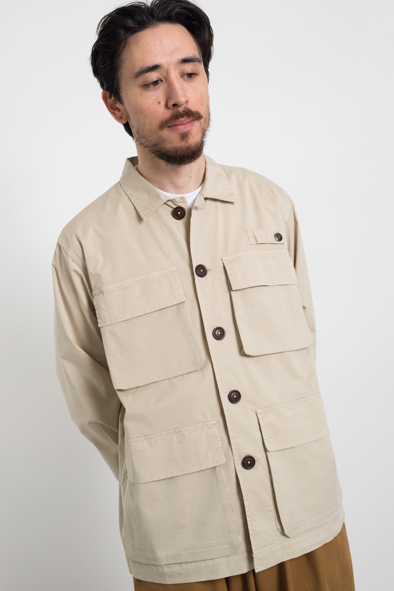 Photographers Overshirt Paper Touch Cotton Stone