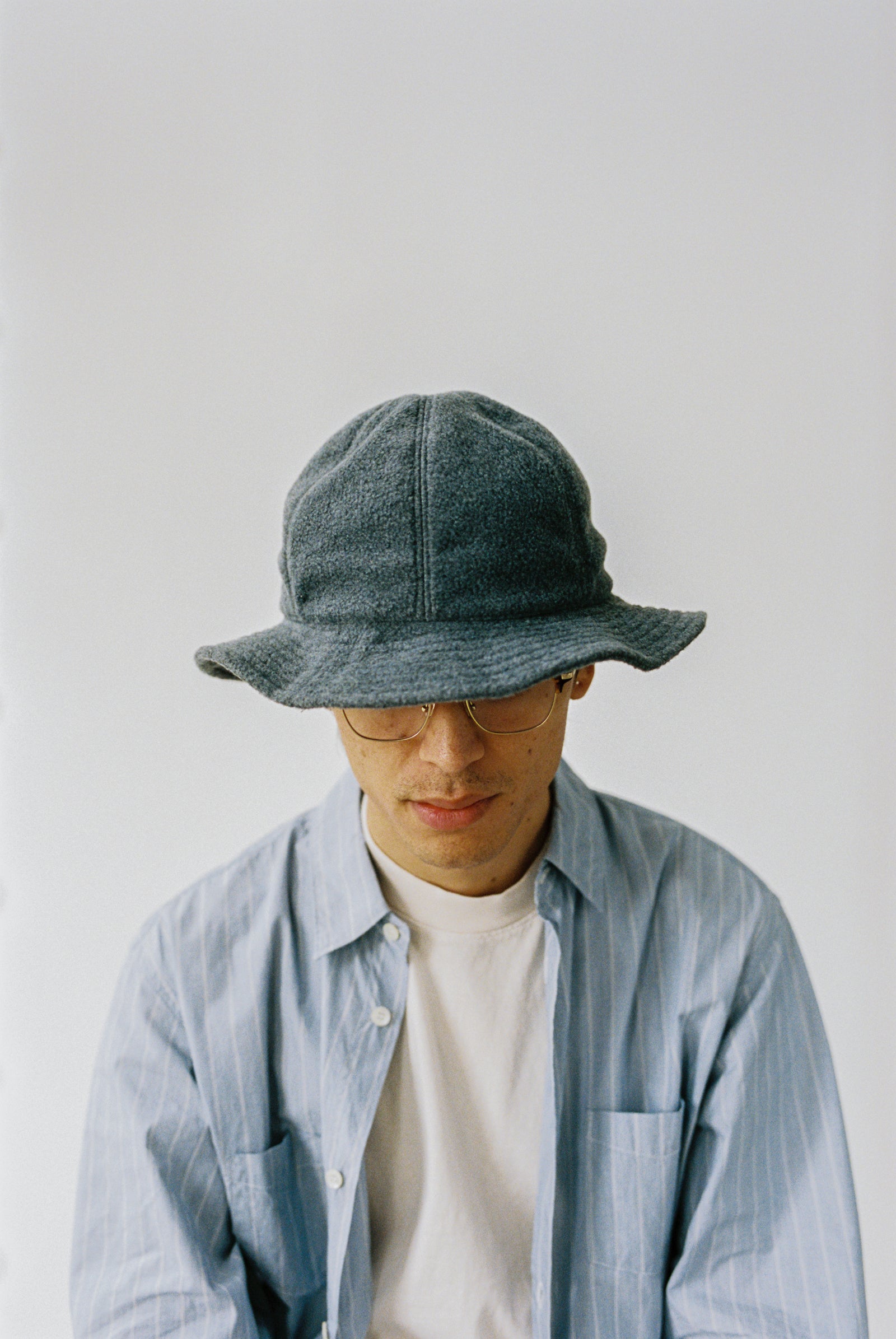 Military Sun Hat Charcoal Polar Fleece