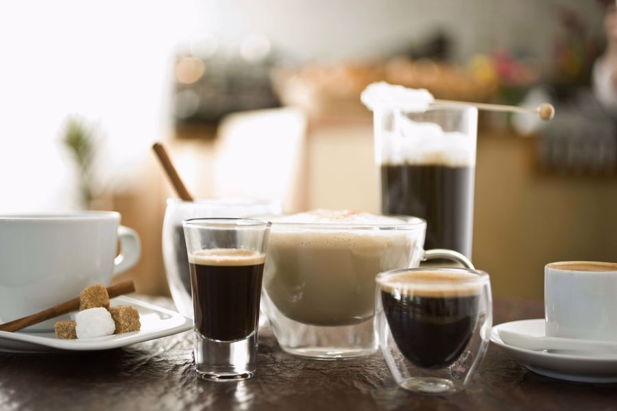 Different types of coffee drinks