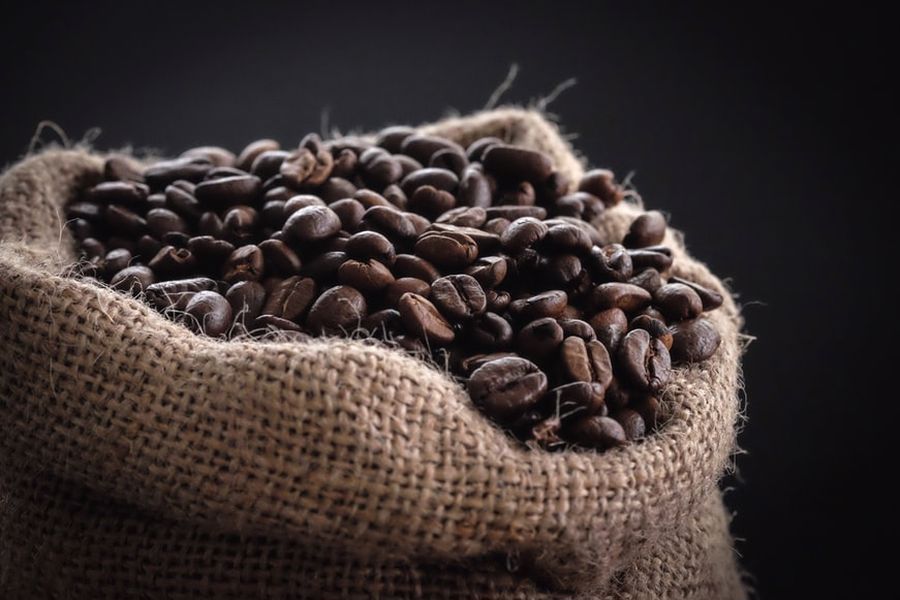 Coffee beans in a sack