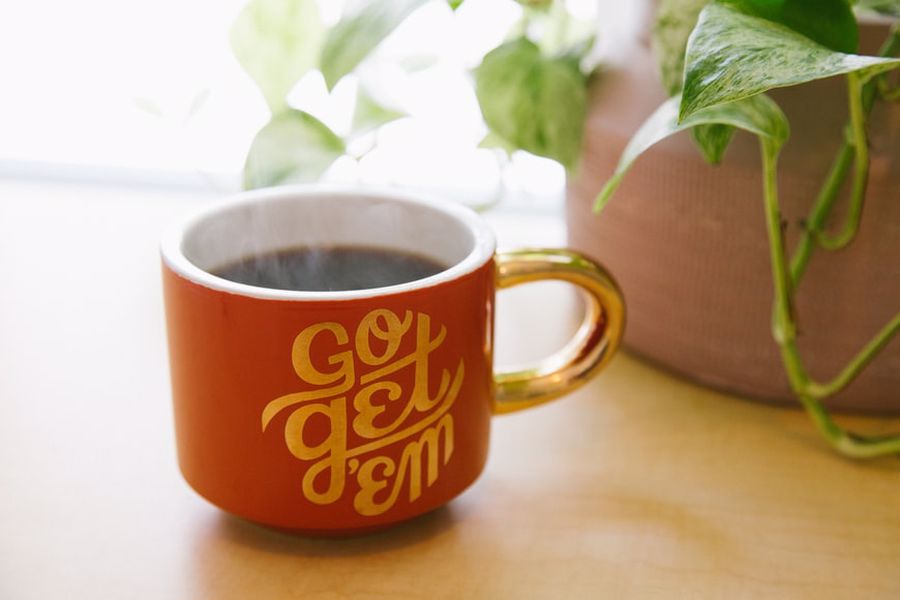 Freshly brewed coffee in a mug