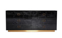 A&X Victoria - Black Crocodile Patterned Lacquer & Rosegold Dresser - Velour Furniture