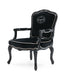 A&X Edmund - Transitional Black Velvet & Black High Gloss Lounge Chair - Velour Furniture