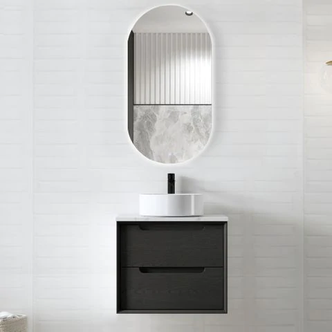 KAKADU WALL HUNG VANITY 900MM BLACK OAK