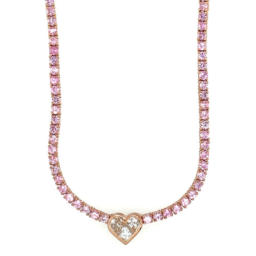 Buy Pink Diamond Necklace, Natural Pink Diamond Tennis Necklace, 20-inches  Necklace, Matinee Length Necklace, Sterling Silver Necklace, Line Necklace,  Uncut Diamond Necklace 2.00 ctw at ShopLC.
