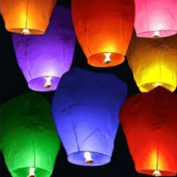 Colorful Chinese Lanterns - 10 Pack